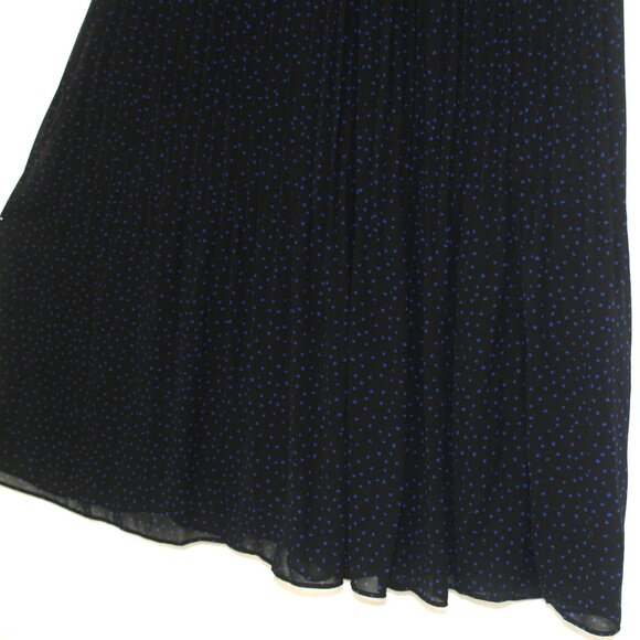 Accordion Pleated Sheer Skirt w Blue Dots - Picture 3 of 6